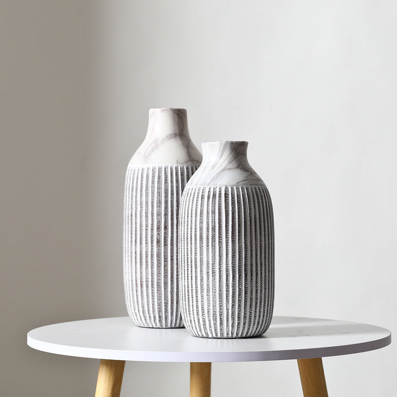 Ceramic Vase with Vertical Pattern
