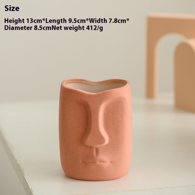 Face Art Ceramic Vase
