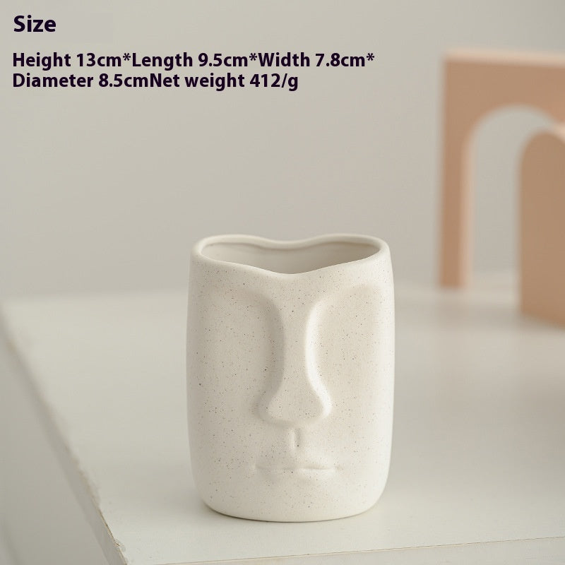 Face Art Ceramic Vase