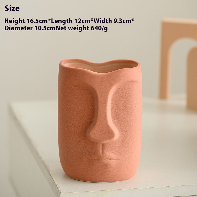 Face Art Ceramic Vase