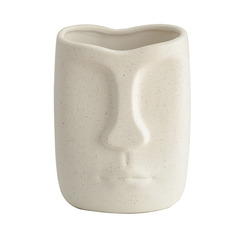 Face Art Ceramic Vase
