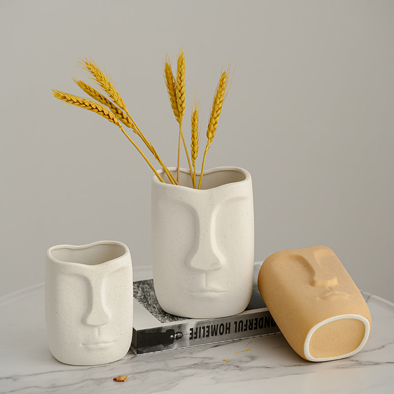Face Art Ceramic Vase