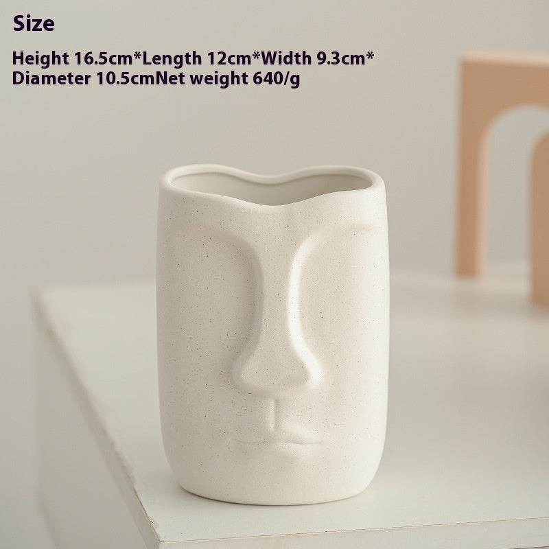 Face Art Ceramic Vase