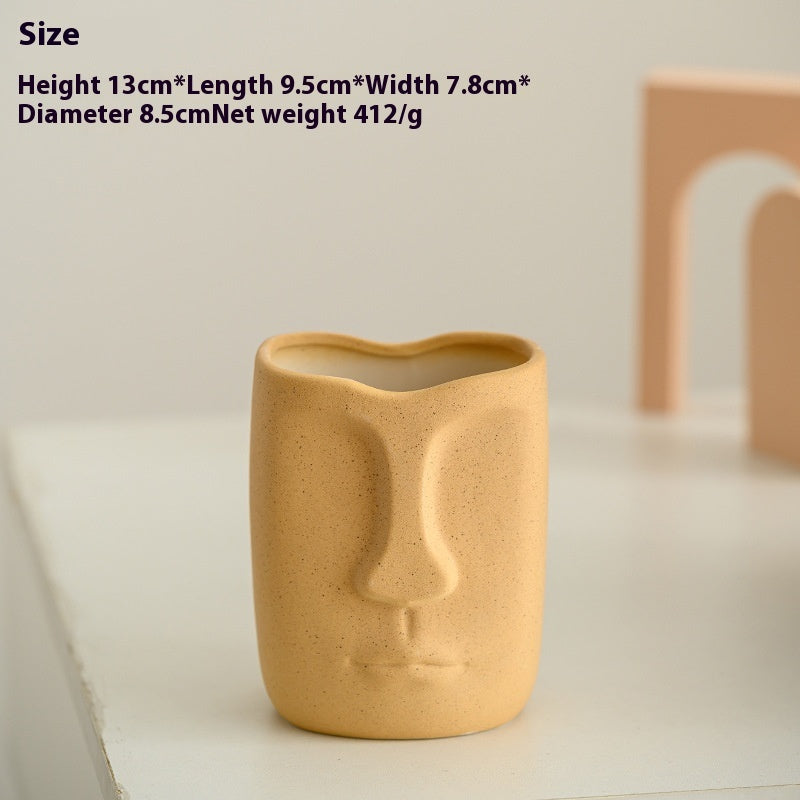 Face Art Ceramic Vase