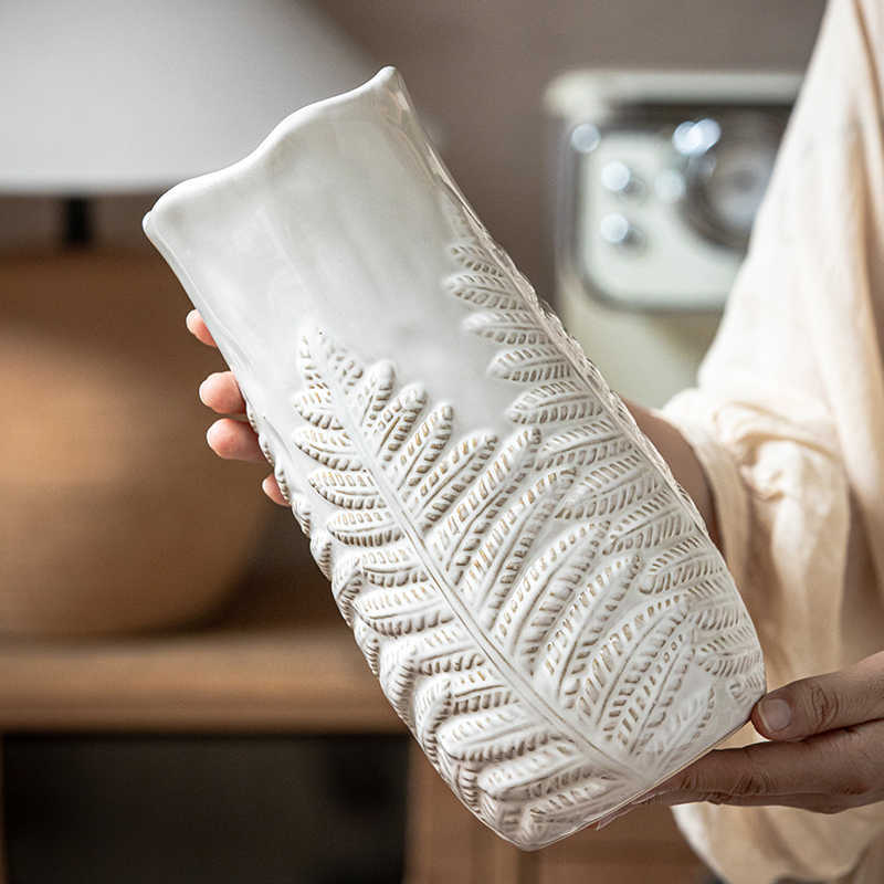 Vintage Embossed Ceramic Vase