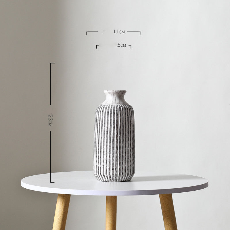Ceramic Vase with Vertical Pattern