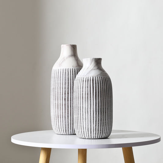 Ceramic Vase with Vertical Pattern