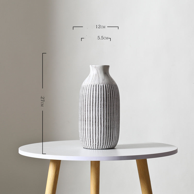 Ceramic Vase with Vertical Pattern