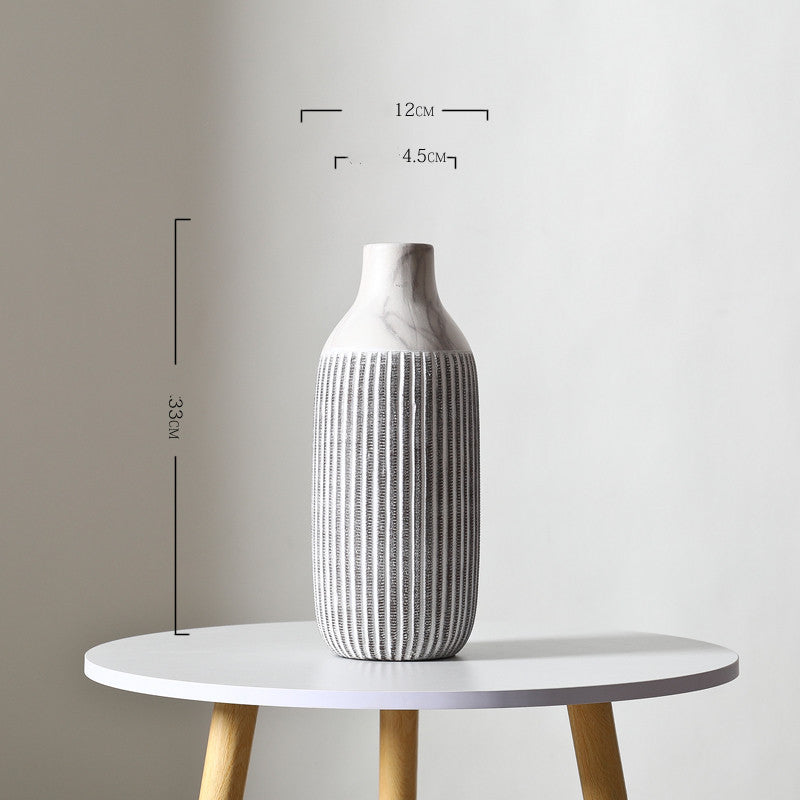 Ceramic Vase with Vertical Pattern