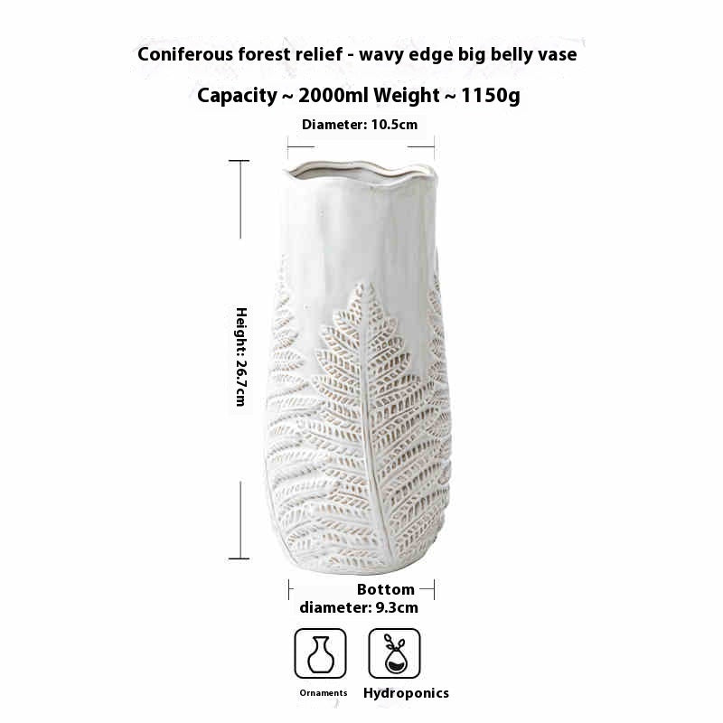 Vintage Embossed Ceramic Vase