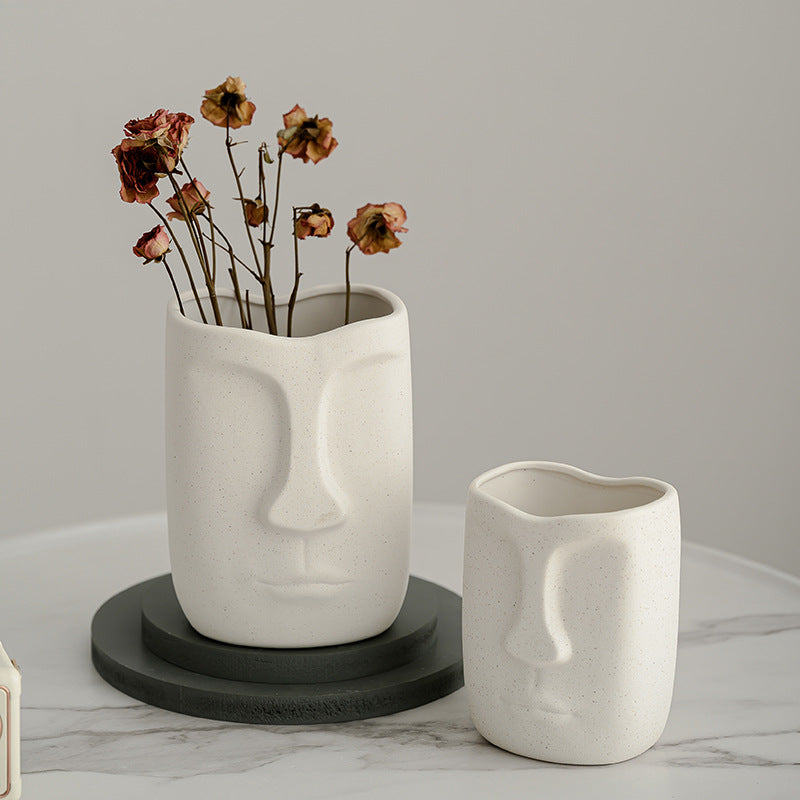 Face Art Ceramic Vase