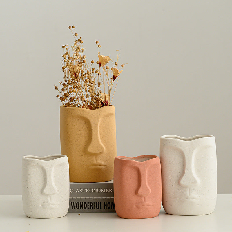 Face Art Ceramic Vase