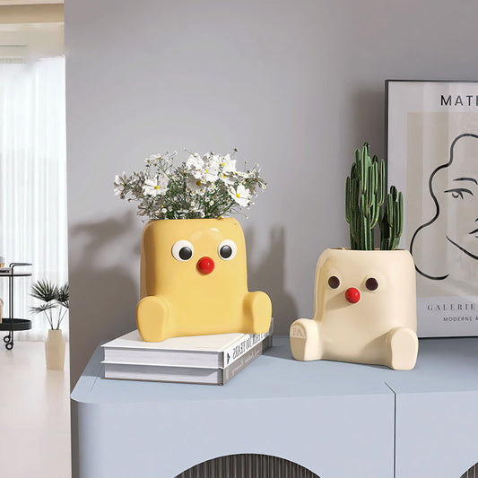 Nordic Face Ceramic Vase