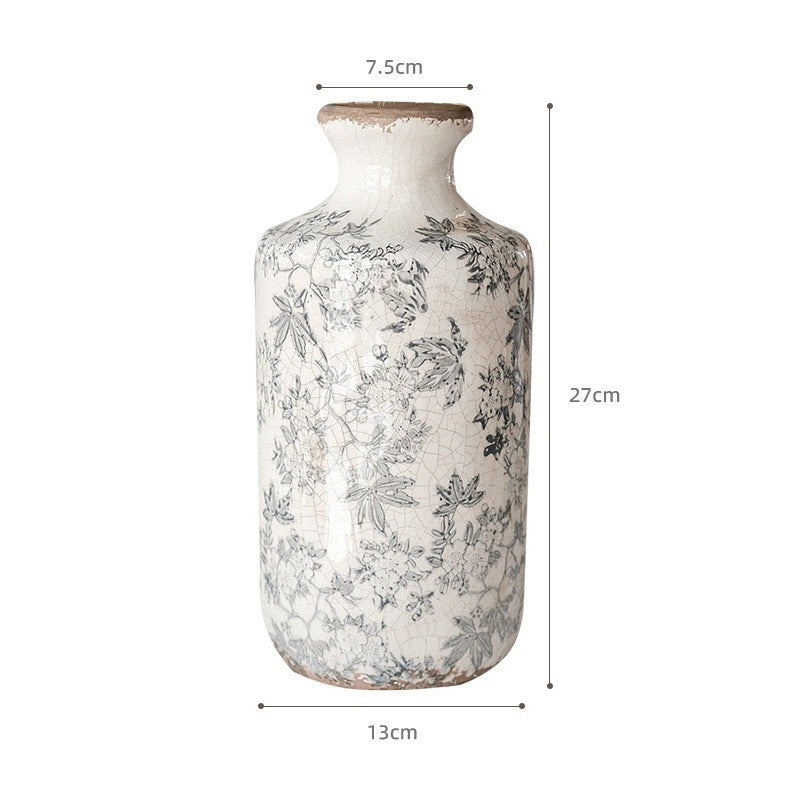 Vintage Floral Ceramic Vase