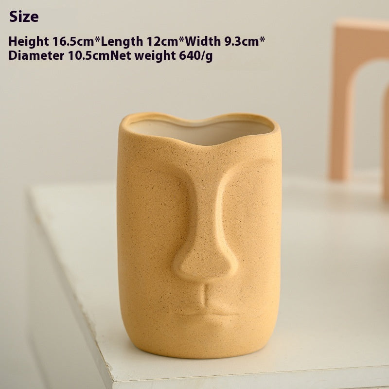 Face Art Ceramic Vase